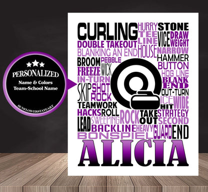 Curling Poster - Personalized Gift for Curler