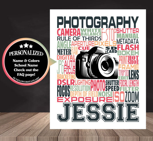 Photographer Poster - Personalized Photography Gift