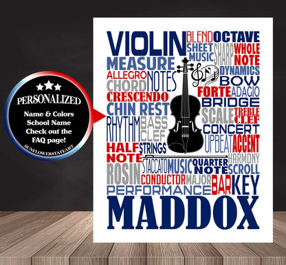 Violinist Poster - Personalized Violin Player Gift