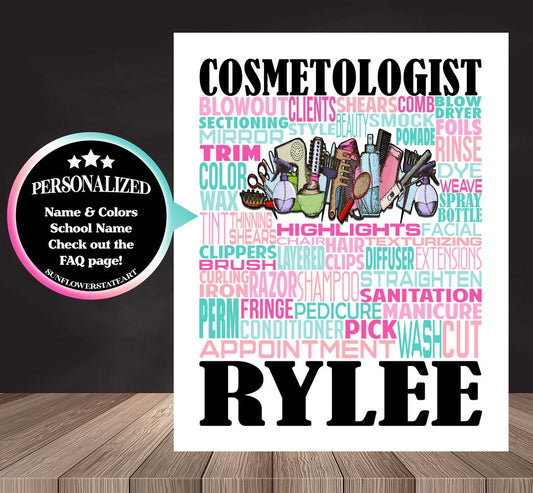 Cosmetologist Poster - Personalized Cosmetology Gift