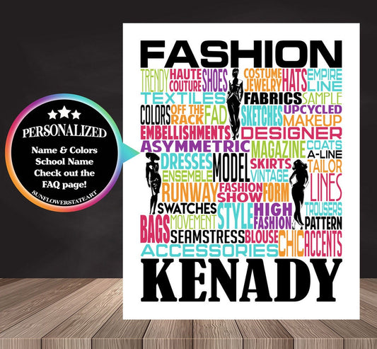 Fashion Designer Poster, Personalized Fashion Designer Gift