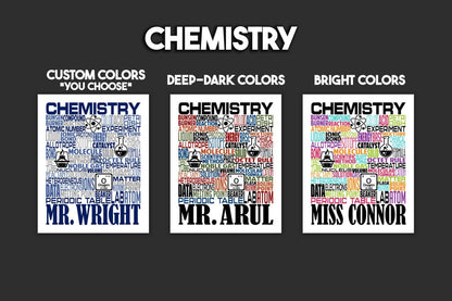 Chemistry Teacher Poster, Personalized Science Teacher Gift