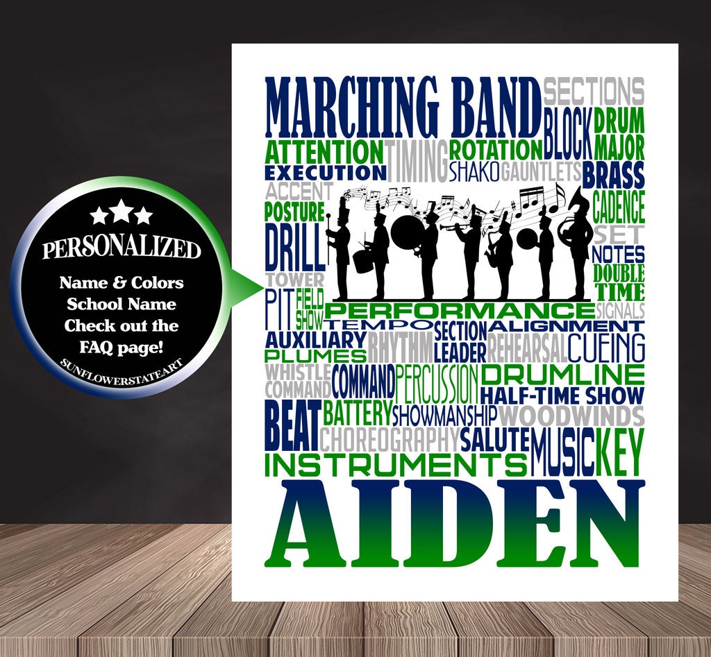 Marching Band Poster, Personalized Marching Band Gift
