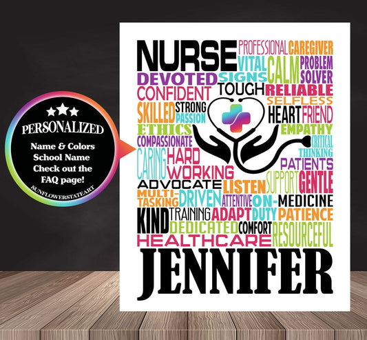Nursing Poster - Personalized Nurse Gift