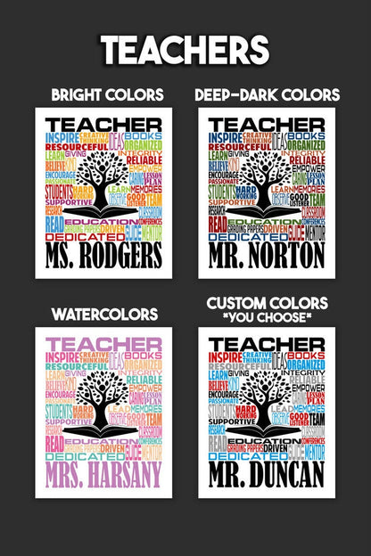 Teacher Poster, Personalized Teacher Gift