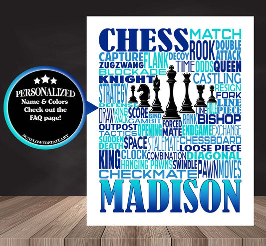 Chess Poster - Personalized Chess Player Gift