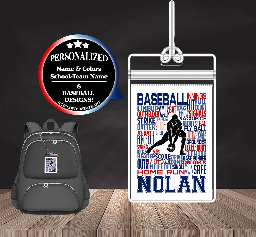 Baseball Bag Tag, Baseball Luggage Tag - Backpack Bag Tags