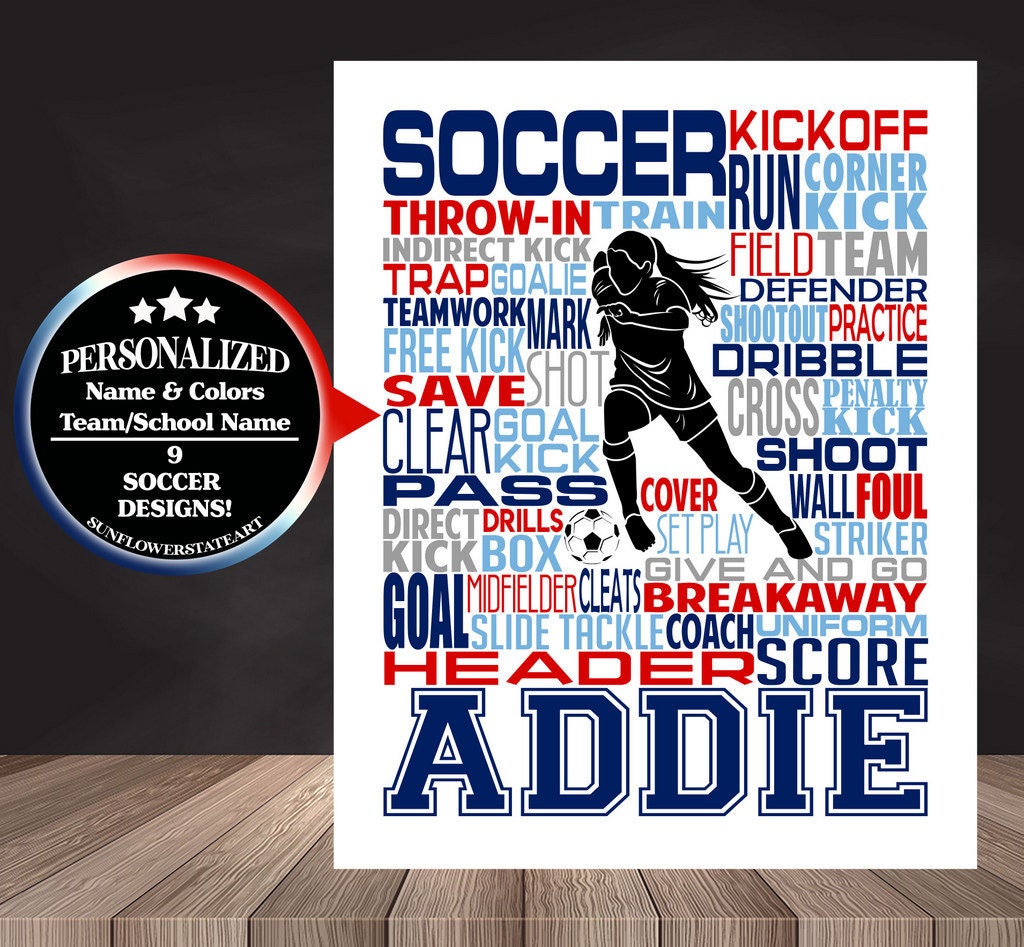 Soccer Poster - Personalized Soccer Gift