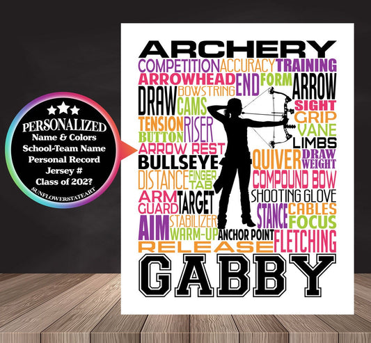 Archery Gift, Personalized Archery Poster