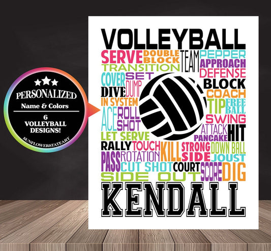 Volleyball Poster - Volleyball Team Gift - Volleyball Poster