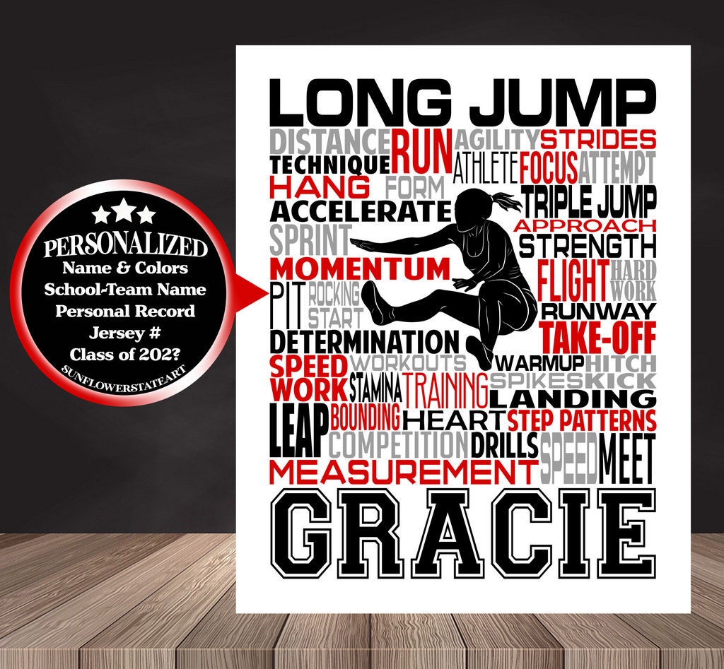 Track & Field Poster,  Long Jump - Triple Jump Gift