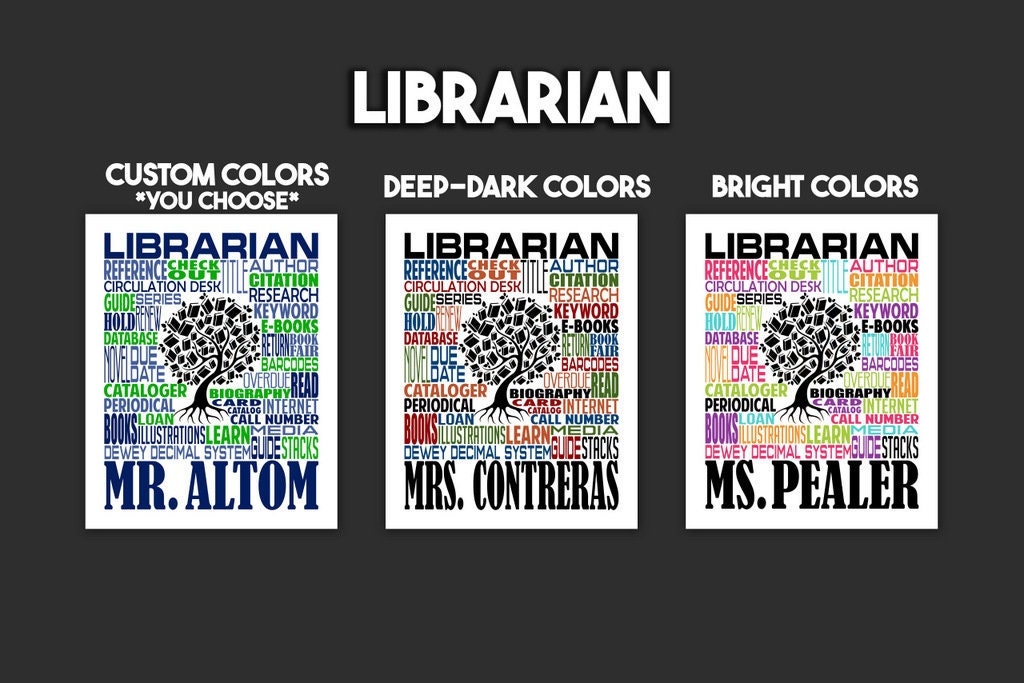Librarian Poster - Personalized Librarian Gift