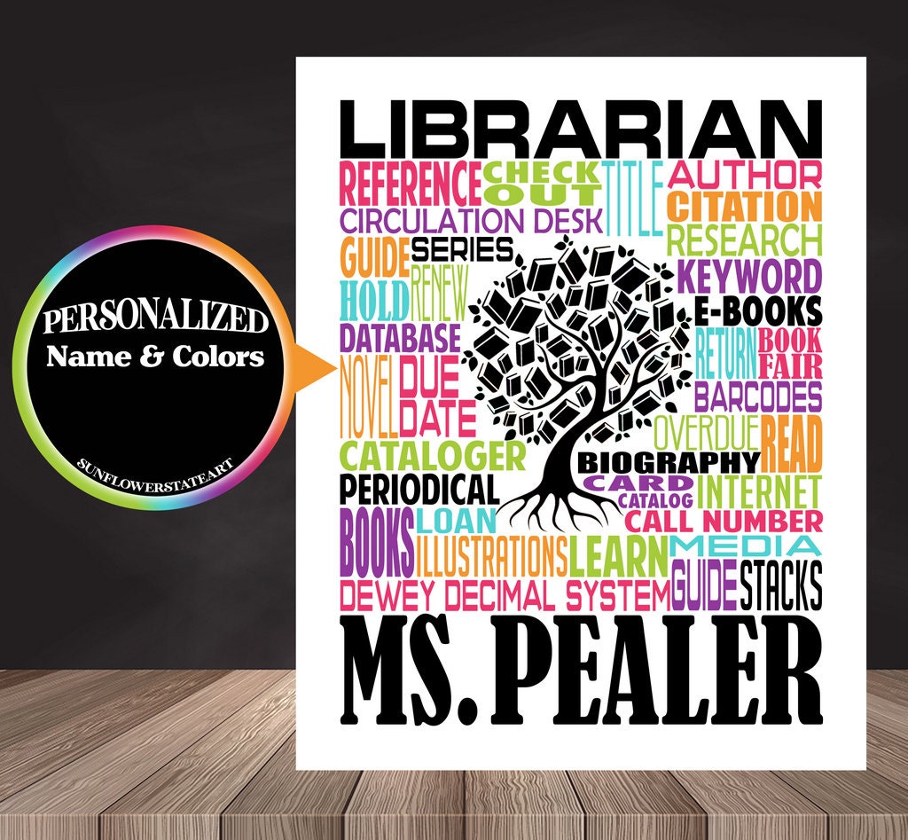 Librarian Poster - Personalized Librarian Gift