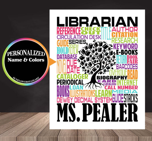 Librarian Poster - Personalized Librarian Gift
