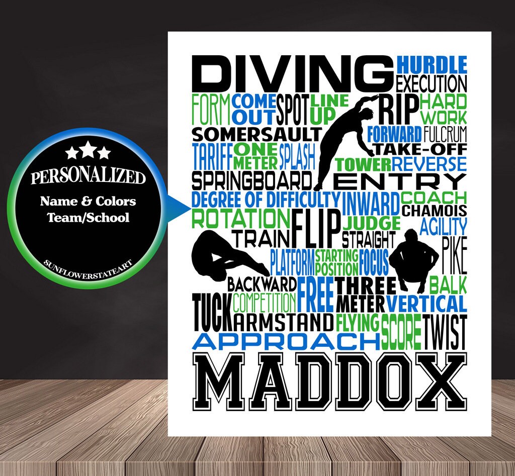 Diving Poster - Personalized Diver Gift