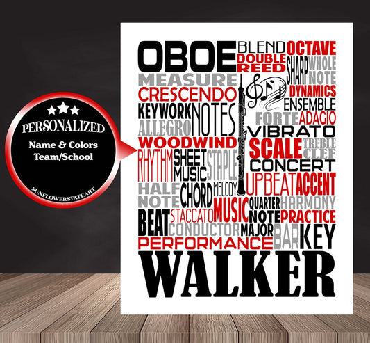 Oboe Poster - Gift for Oboe Player