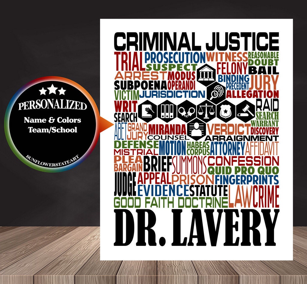 Criminal Justice Poster - Personalized Criminal Justice Gift