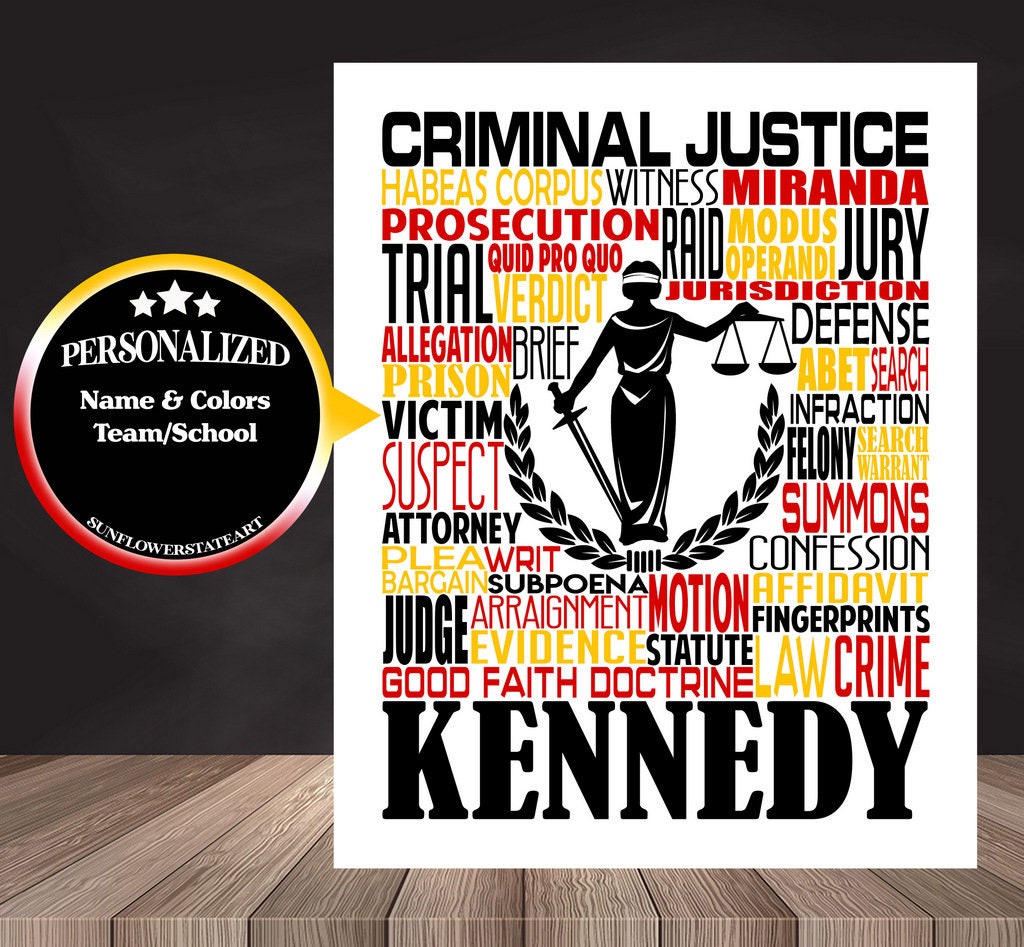 Criminal Justice Poster - Personalized Criminal Justice Gift