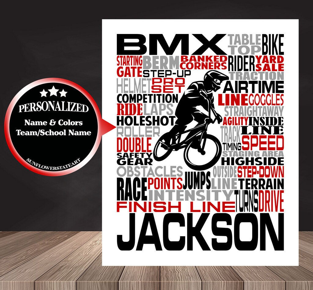 BMX Poster, Gift for Bmx Riders