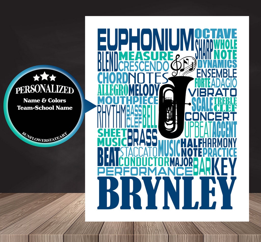 Euphonium Poster, Personalized Euphonium Gift