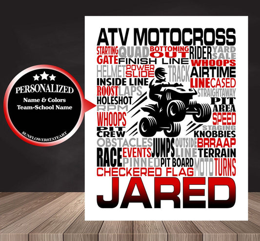 ATV Motocross Poster, Personalized Motocross Gift