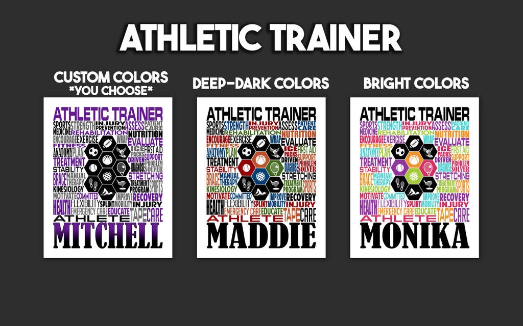 Athletic Trainer Poster, Personalized Athletic Trainer Gift