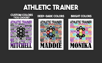 Athletic Trainer Poster, Personalized Athletic Trainer Gift