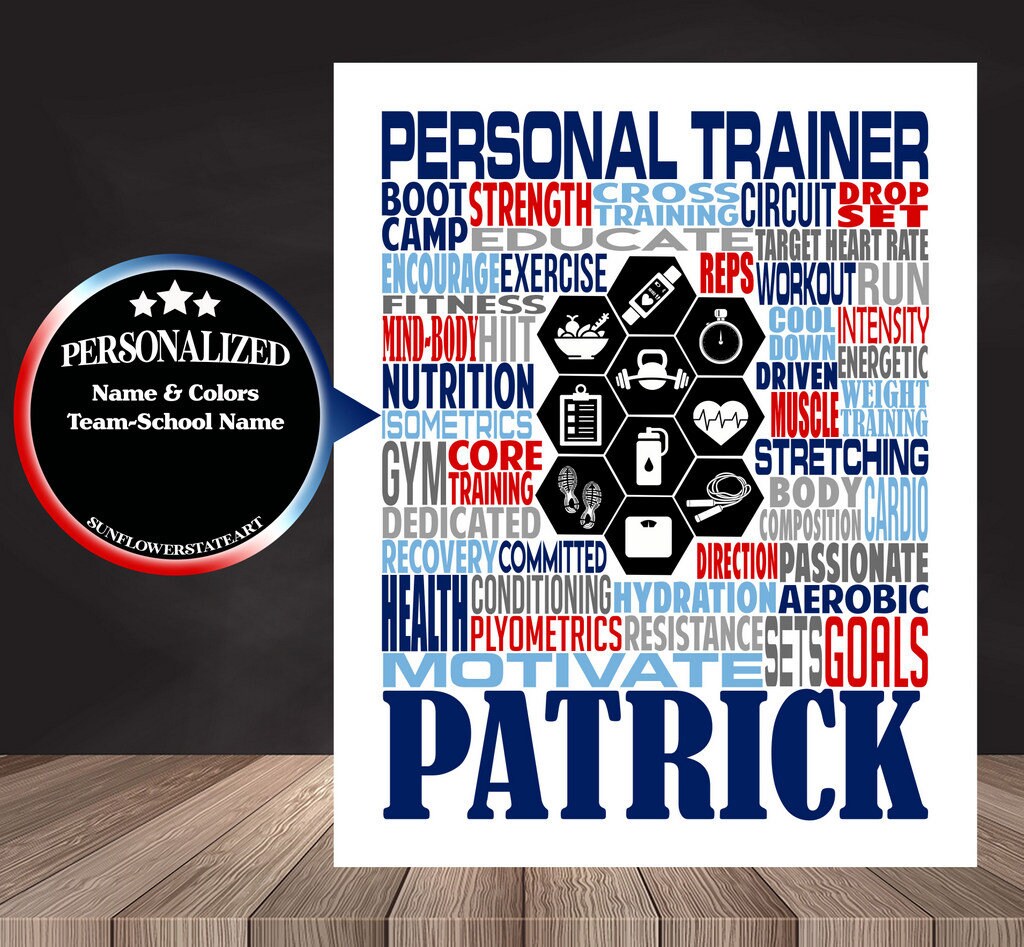 Personal Trainer Poster - Personalized Personal Trainer Gift