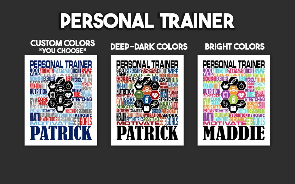 Personal Trainer Poster - Personalized Personal Trainer Gift