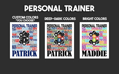 Personal Trainer Poster - Personalized Personal Trainer Gift