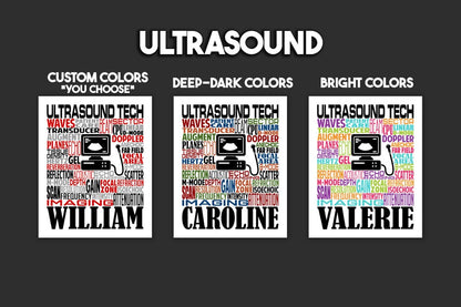 Ultrasound Tech Poster, Personalized Sonographer Gift