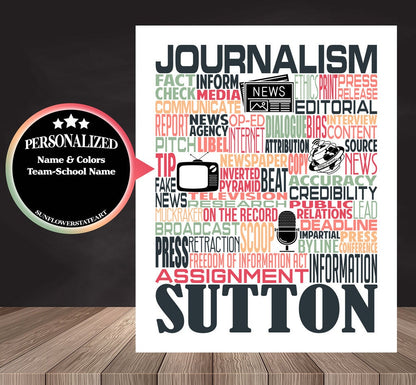 Journalism Poster, Gift for Journalism Teacher