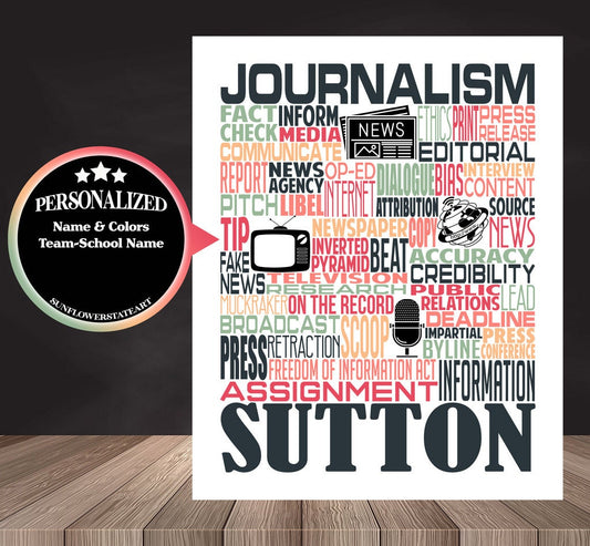 Journalism Poster, Gift for Journalism Teacher