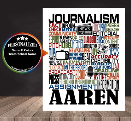Journalism Poster, Gift for Journalism Teacher