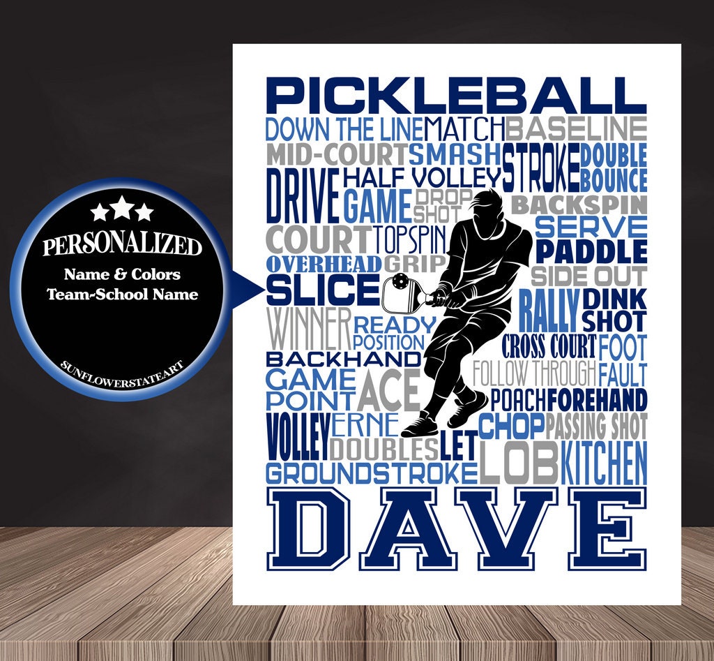 Pickleball Poster, Personalized Pickleball Gift