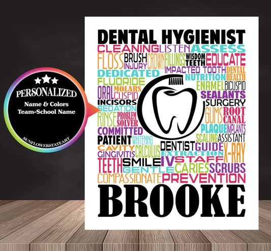 Dental Hygienist Poster, Gift for Hygienist
