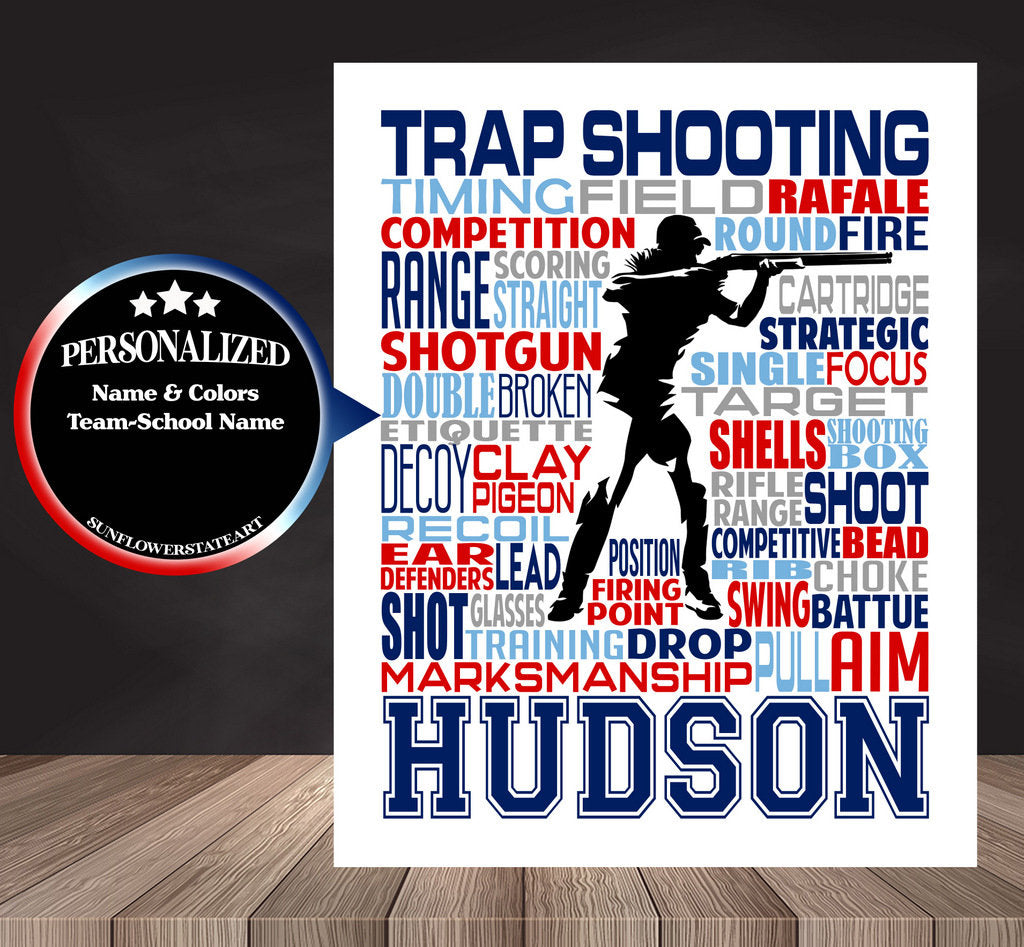 Trap Shooter Poster - Personalized Trap Shooting Gift