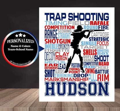 Trap Shooter Poster - Personalized Trap Shooting Gift
