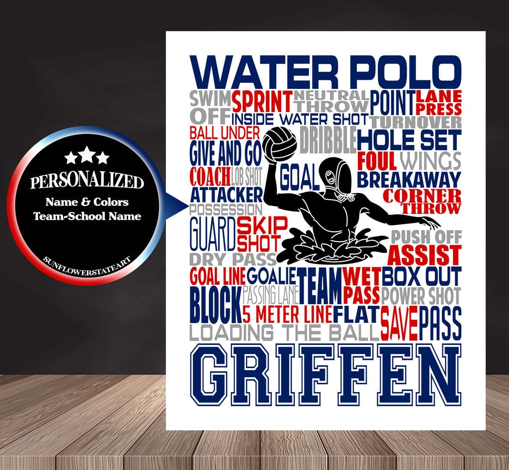 Water Polo Poster - Personalized Gift For Water Polo