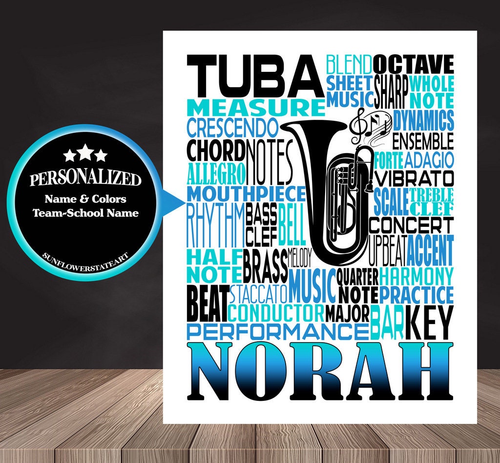 Tuba Poster - Personalized Tuba Player Gift
