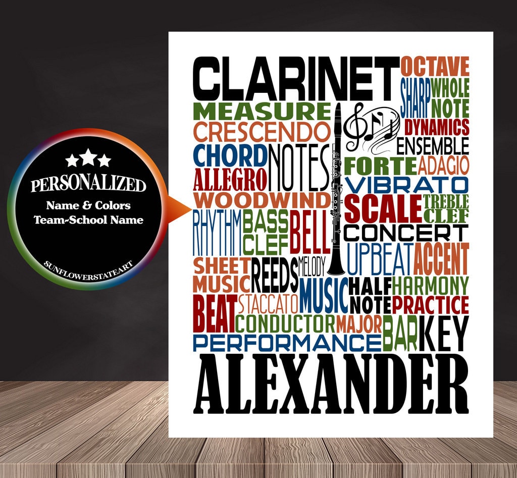 Clarinet Poster - Personalized Clarinet Gift
