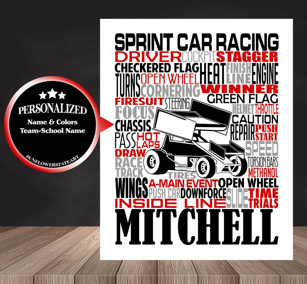 Sprint Car Poster - Sprint Car Gift