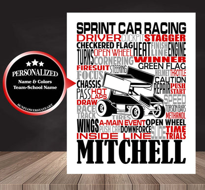 Sprint Car Poster - Sprint Car Gift
