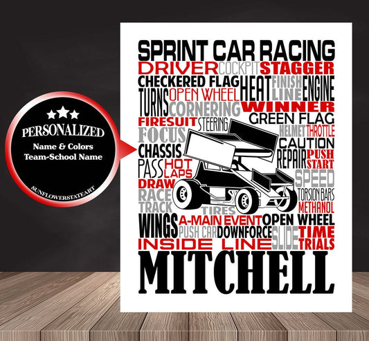 Sprint Car Poster - Sprint Car Gift
