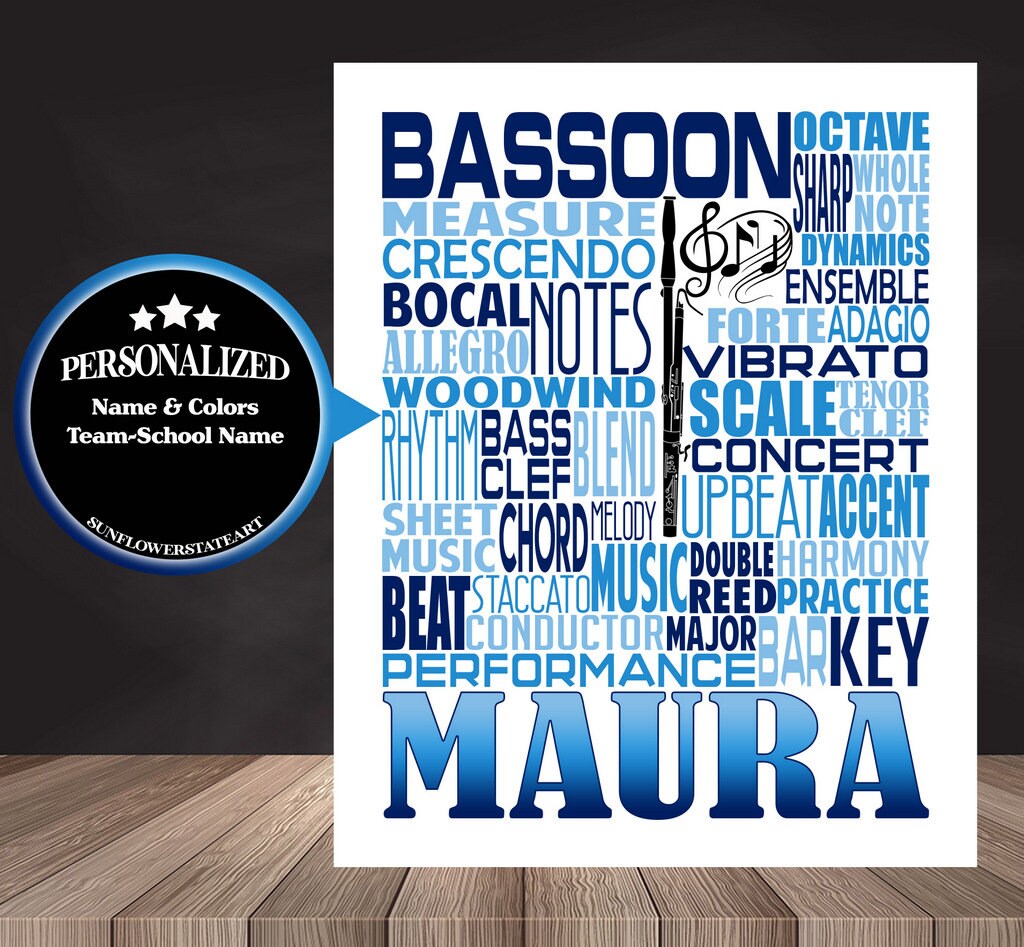 Bassoon Poster - Personalized Bassoon Gift