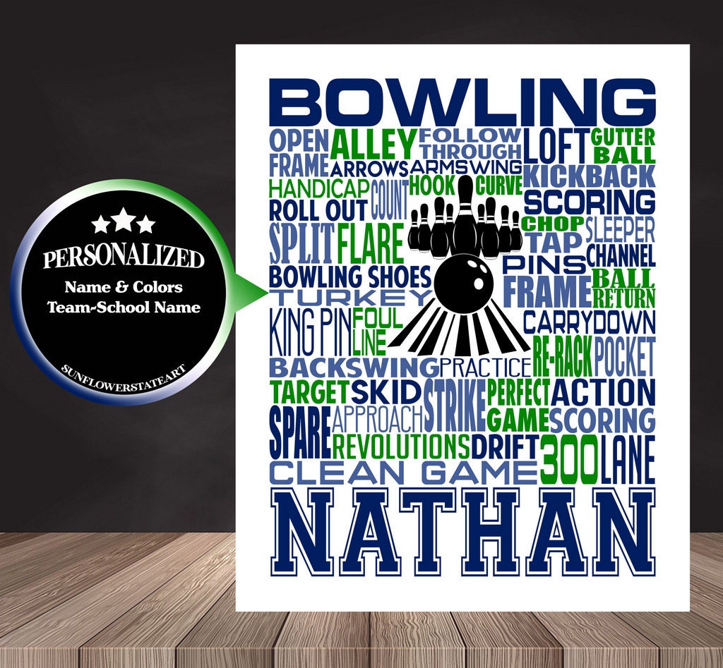 Bowling Poster - Personalized Bowling Gift