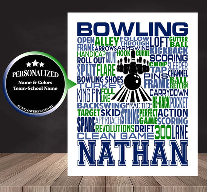 Bowling Poster - Personalized Bowling Gift
