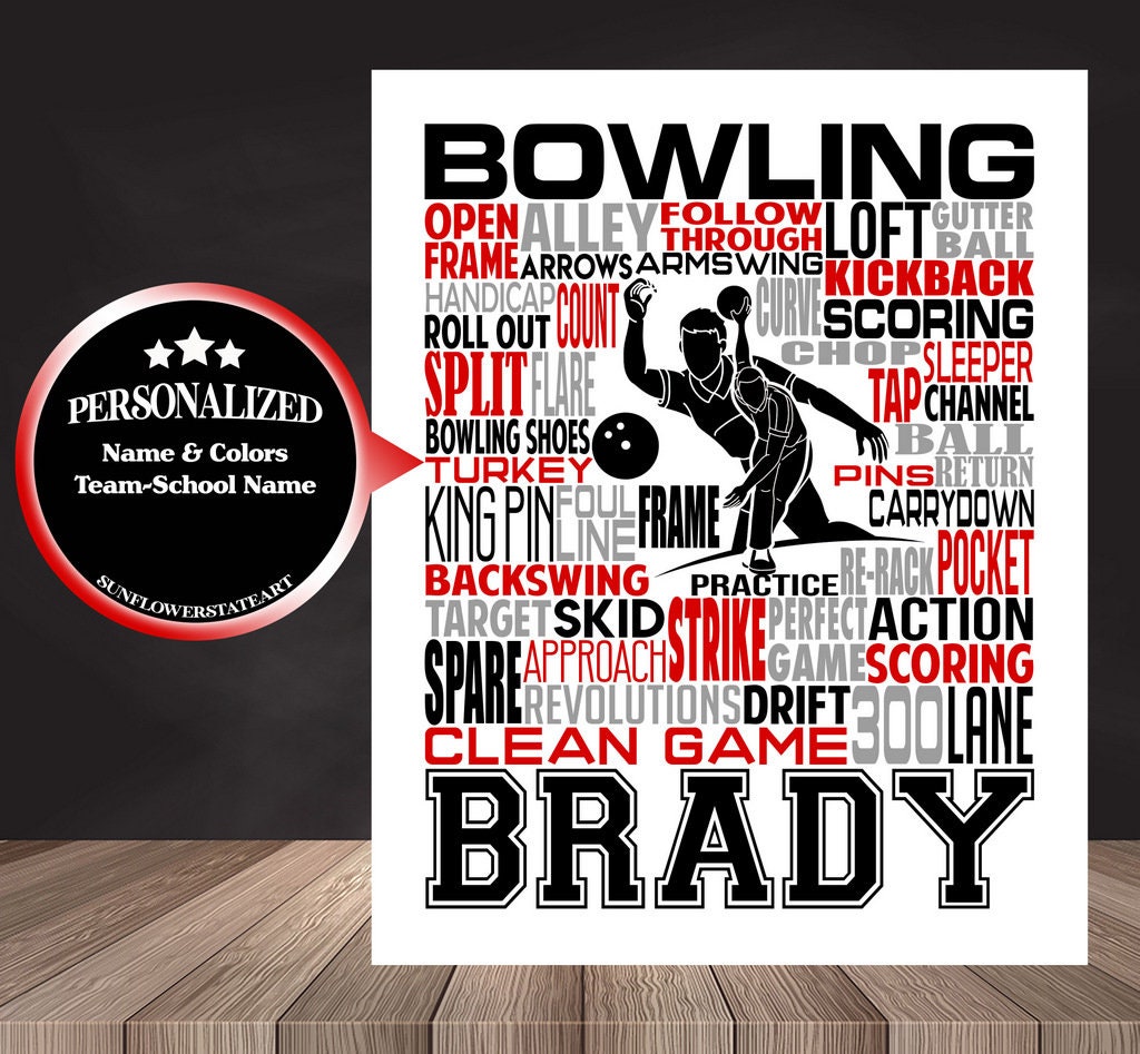 Bowling Poster - Personalized Bowling Gift