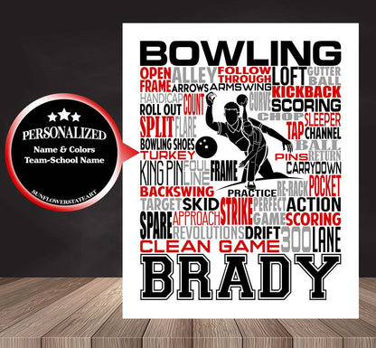Bowling Poster - Personalized Bowling Gift