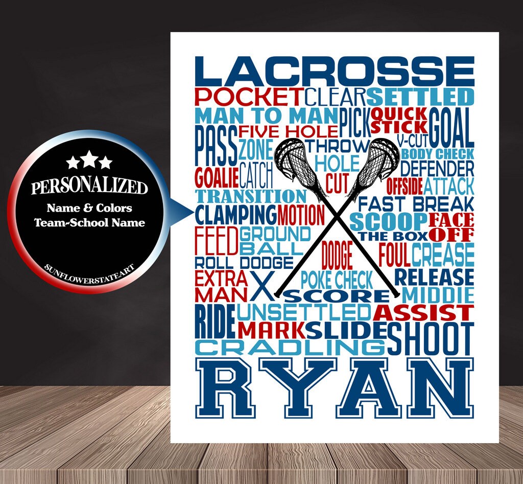 Lacrosse Poster, Gift for Lacrosse Player
